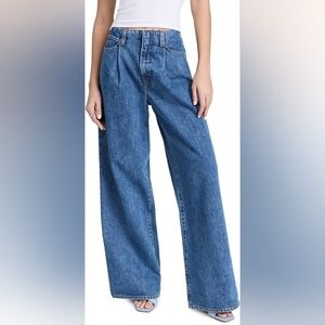 SLVRLAKE Taylor pleated low-rise wide-leg jeans